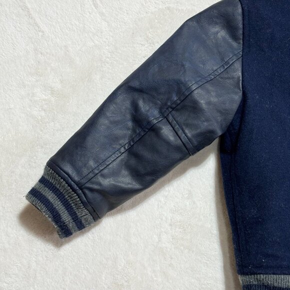 Baby Gap 4T Faux Leather Wool Letterman Bomber Stylish Spring Jacket - Picture 15 of 15